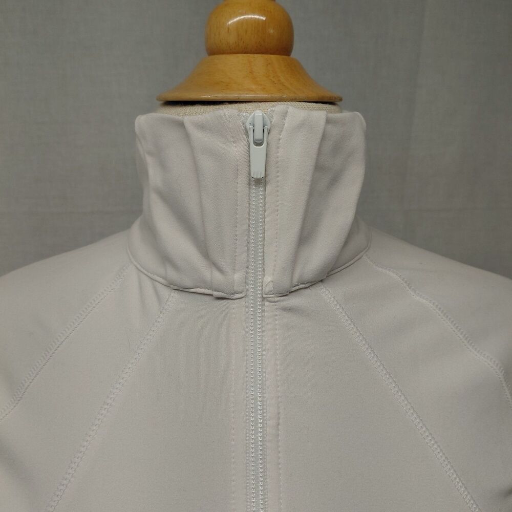 Adidas Fitted LS Zip Front Athleisure Jacket off-white Sz XS - Picture 4 of 10